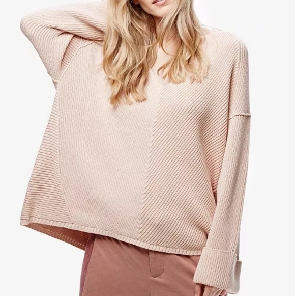 Free People Sweaters - Free People La Brea Sweater V Neck Oversized Knit